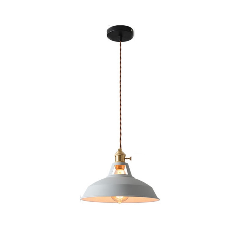 Retro Industrial Style Macaron Metal Pendant Light Dining Room White