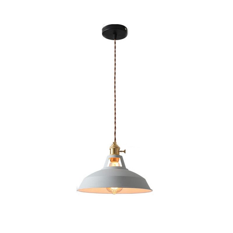 Retro Industrial Style Macaron Metal Pendant Light Dining Room White