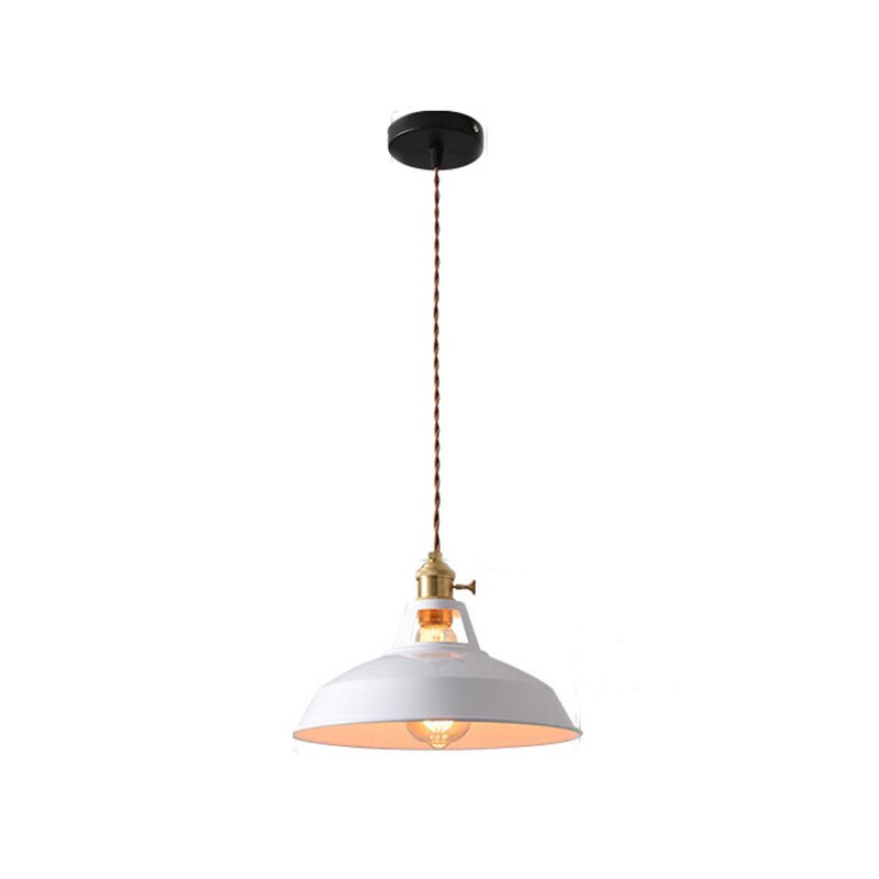 Retro Industrial Style Macaron Metal Pendant Light Dining Room White