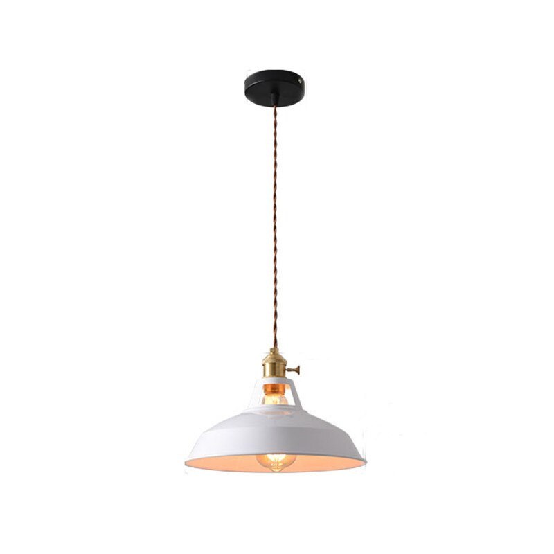 Retro Industrial Style Macaron Metal Pendant Light Dining Room White