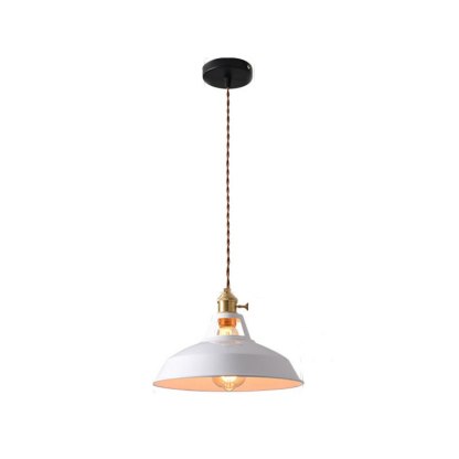 Retro Industrial Style Macaron Metal Pendant Light Dining Room White