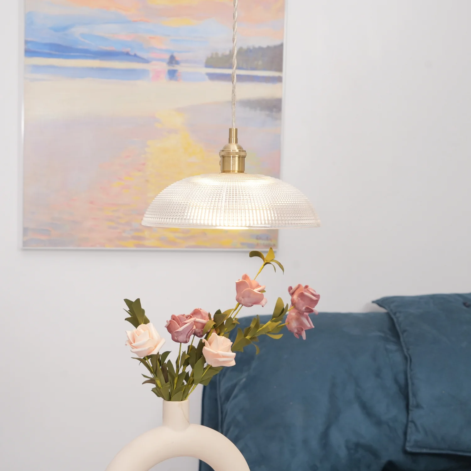 Hailie Modern Metal Glass Opaque Pendant Light Pendant Light