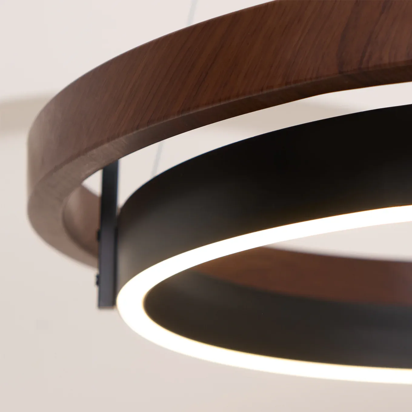 Muto Modern Round Metal Wood Chandelier Dining Living Room Bedroom