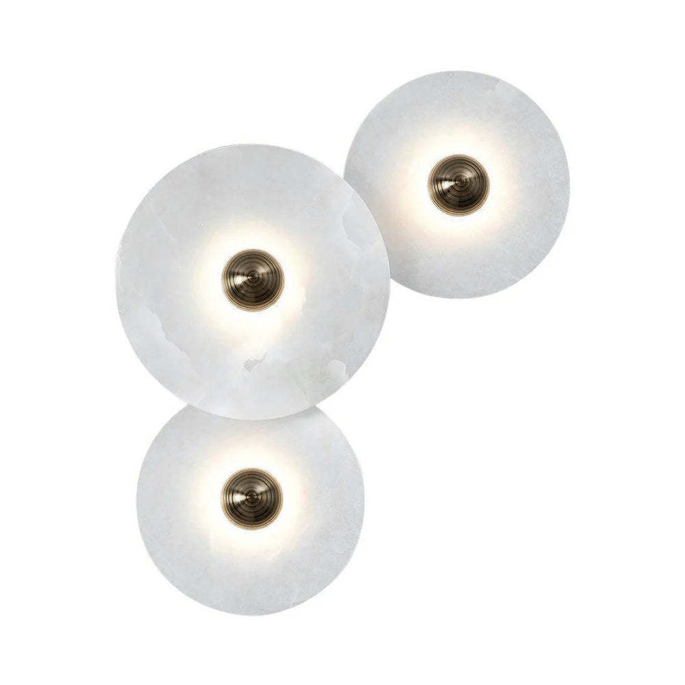 Artelux Round Alabaster Combination Wall Lamp