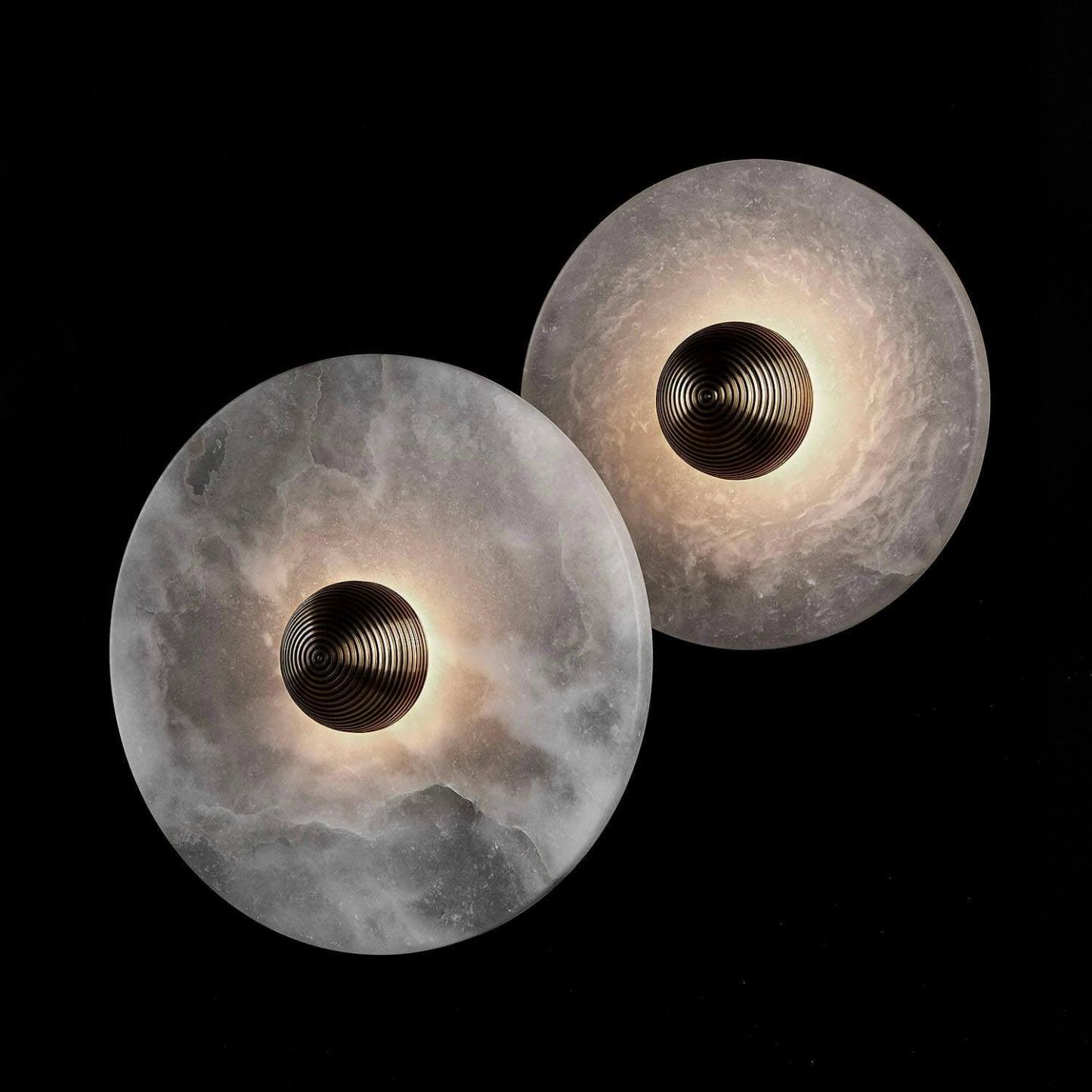 Artelux Round Alabaster Combination Wall Lamp