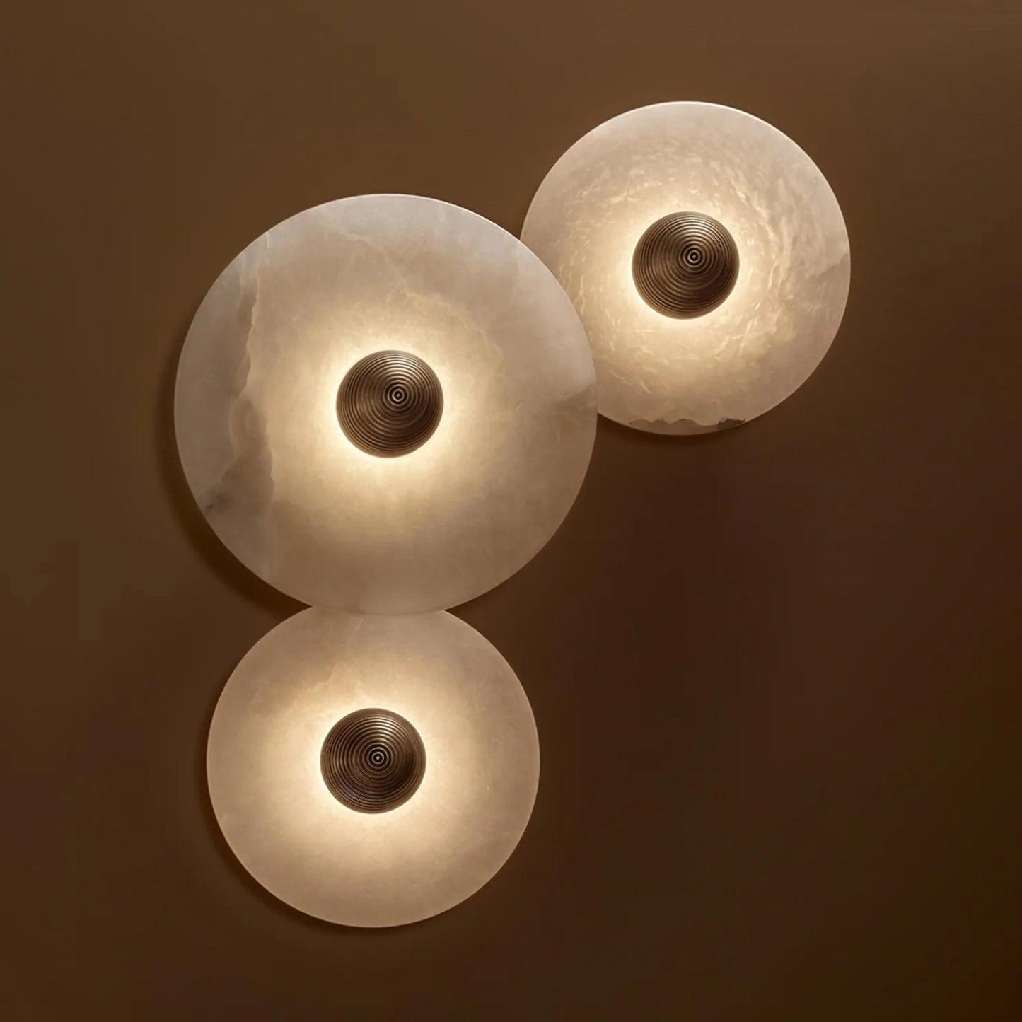 Artelux Round Alabaster Combination Wall Lamp