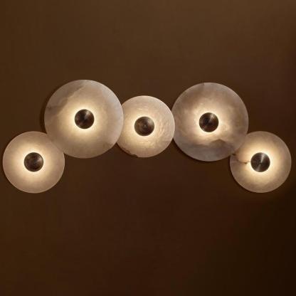 Artelux Round Alabaster Combination Wall Lamp
