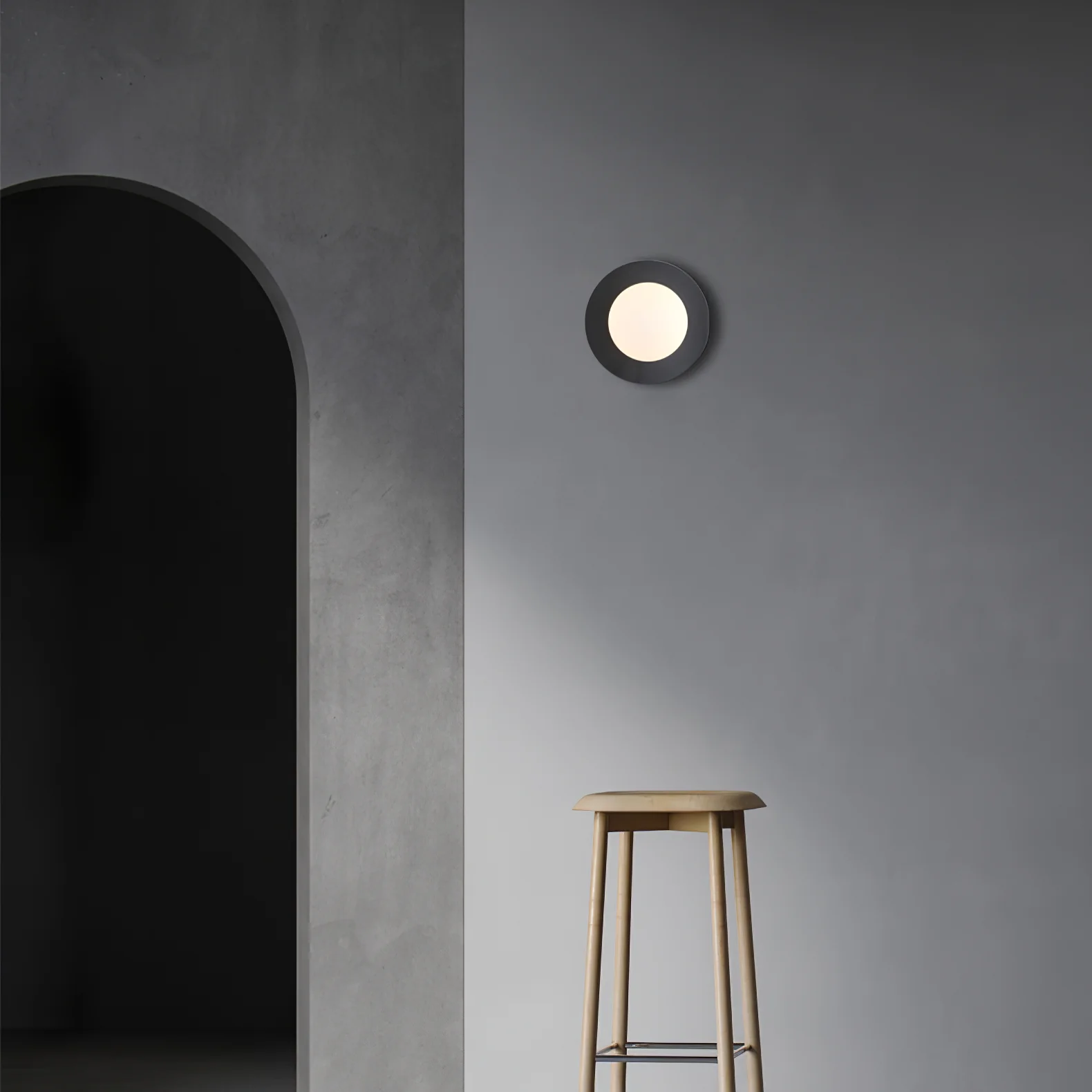 Orr Moderne Minimalisme Rond Verre Applique Murale Chambre à Coucher Salon