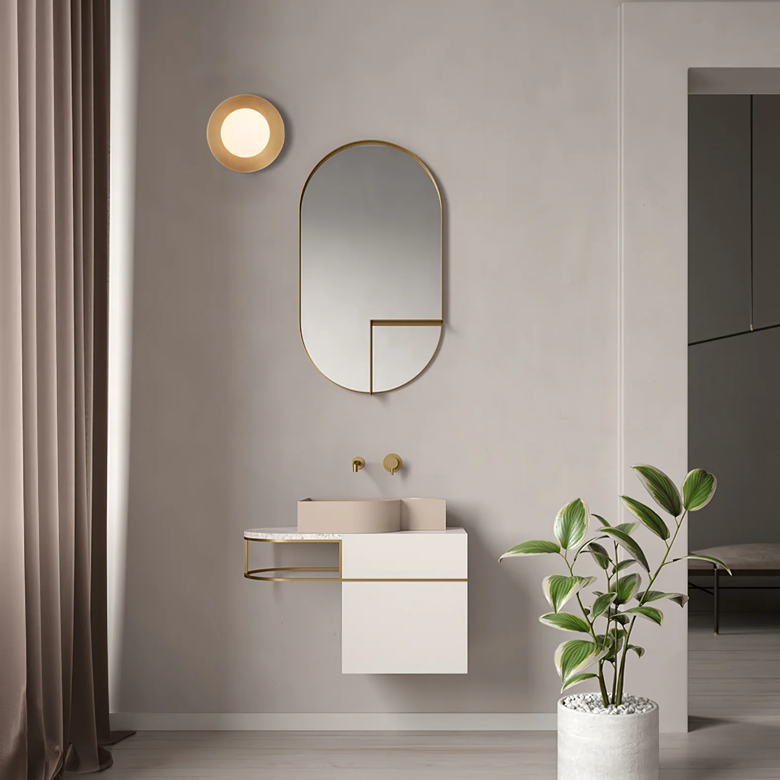 Orr Moderne Minimalisme Rond Verre Applique Murale Chambre à Coucher Salon
