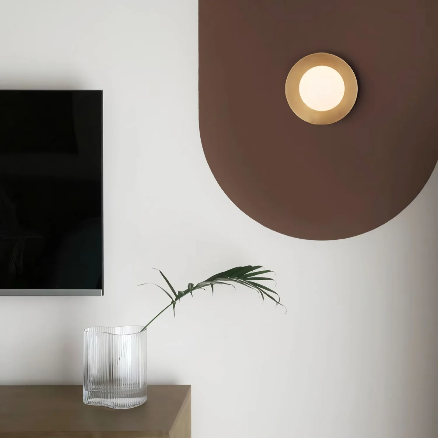 Orr Moderne Minimalisme Rond Verre Applique Murale Chambre à Coucher Salon