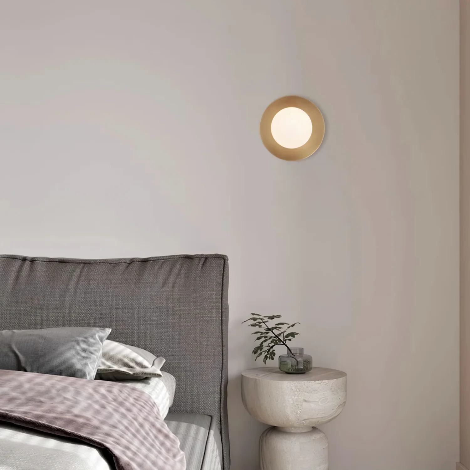 Orr Moderne Minimalisme Rond Verre Applique Murale Chambre à Coucher Salon