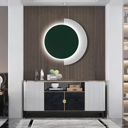 Edge Minimalisme Arrondi Acrylique Métal Applique Murale Salle à Manger Chambre à Coucher