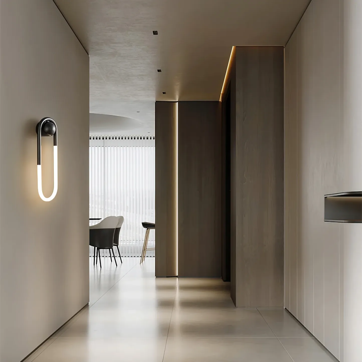 Meza Modern LED Metal Acrylic Wall Light Bedroom Living Room Hallway