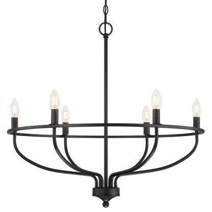 Silva Lustre Rond Bougie Industriel,  Métal, Noir/Champagne, Salon