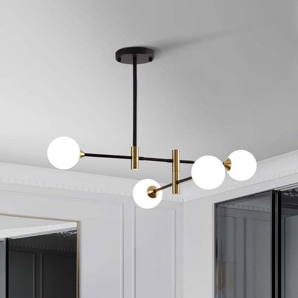 Valentina Design Italien Luminaires Suspensions Globe Moderne Métal/Verre Blanc Laiteux/Clair Chambre/Salon