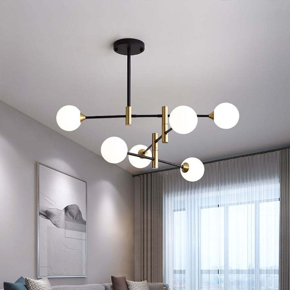 Valentina Design Italien Luminaires Suspensions Globe Moderne Métal/Verre Blanc Laiteux/Clair Chambre/Salon