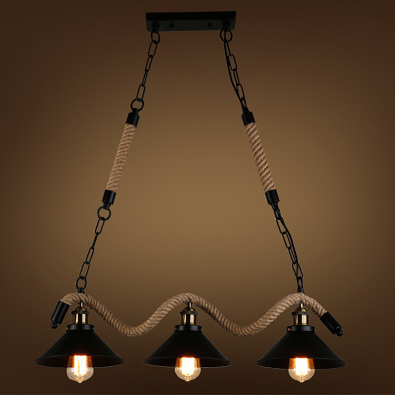 Lampe à Suspension LED Noire Vintage en Métal Pour Café | Las Sola