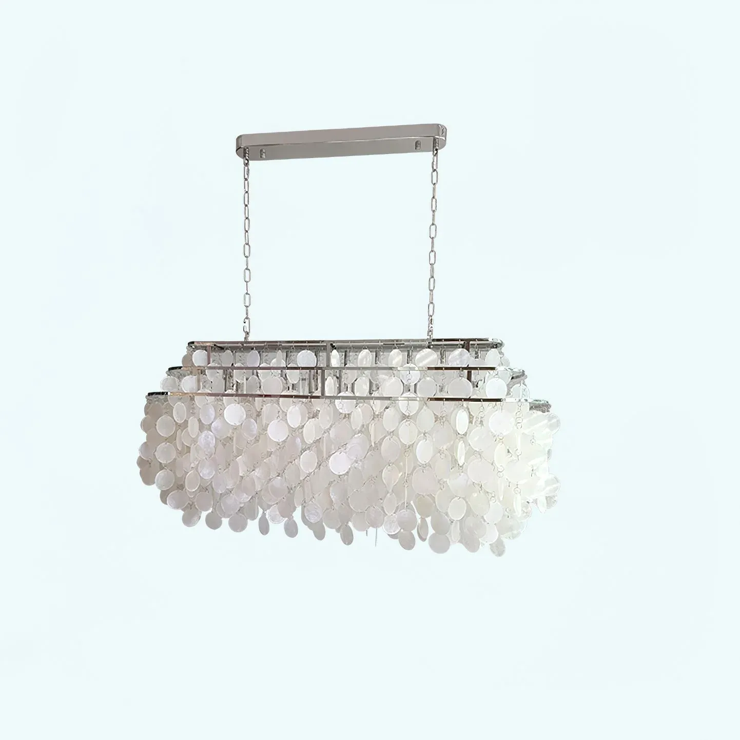 Marilyn Natural Metal Shell Chrome Pendant Light Bedroom Living Room