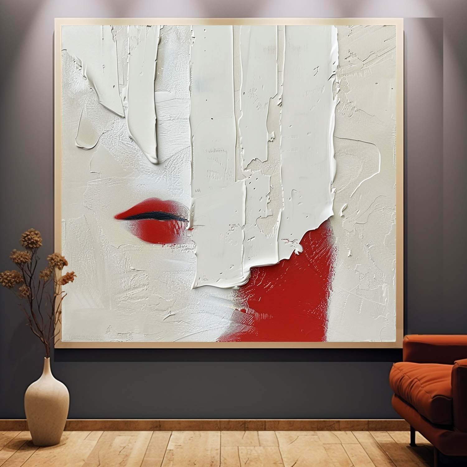 Contemporain Minimalisme Toile Art Mural Encadrée Peinture À L'huile | Las Sola