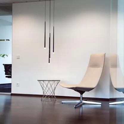 Edge Modern Slender Cone Metal Chandelier Hallway Living Room