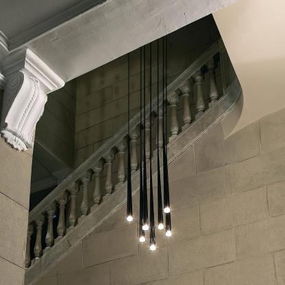 Edge Modern Slender Cone Metal Chandelier Hallway Living Room
