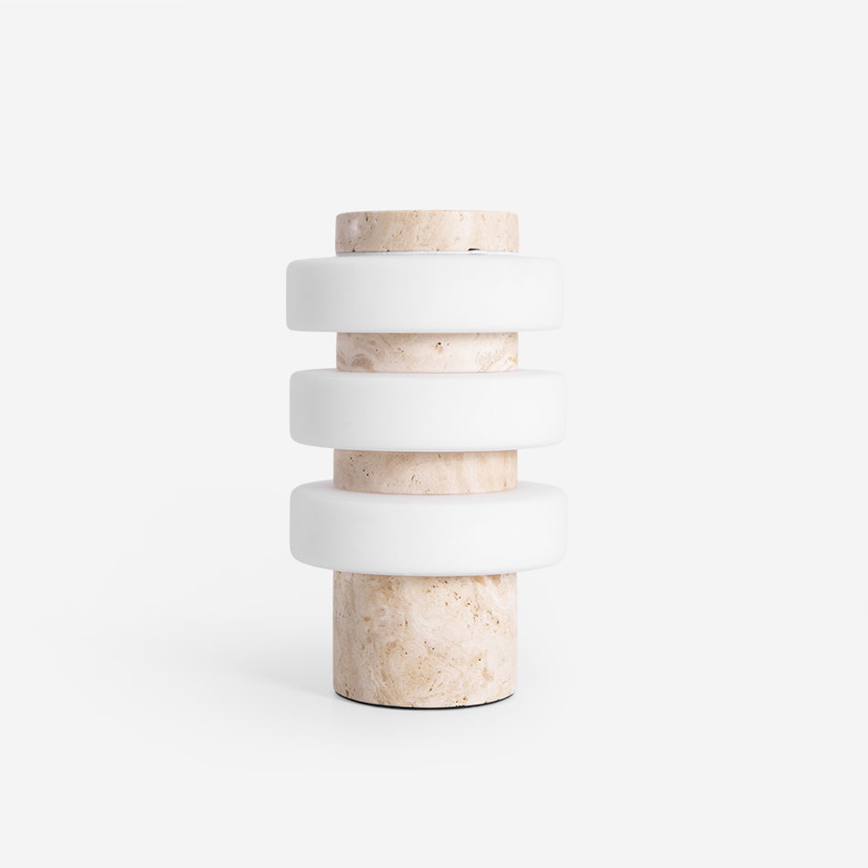 Dune Travertine White Beige Table Lamp