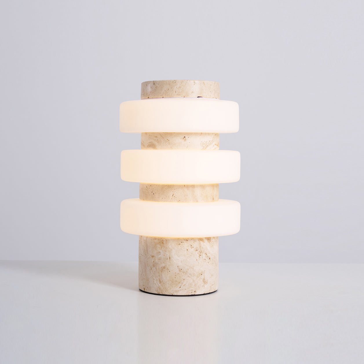 Dune Travertine White Beige Table Lamp