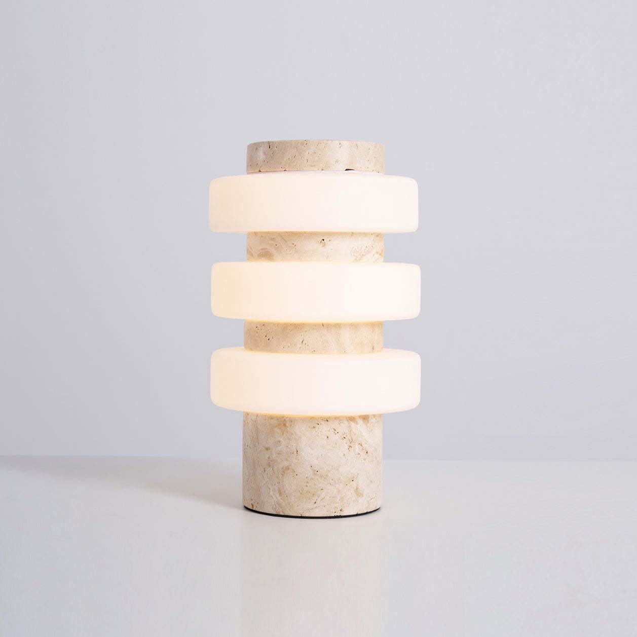 Dune Travertine White Beige Table Lamp
