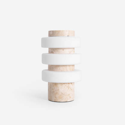 Dune Travertine White Beige Table Lamp