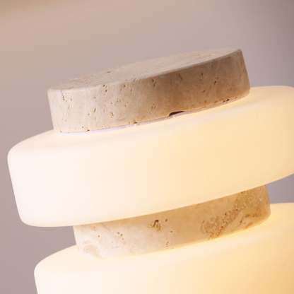 Dune Travertine White Beige Table Lamp
