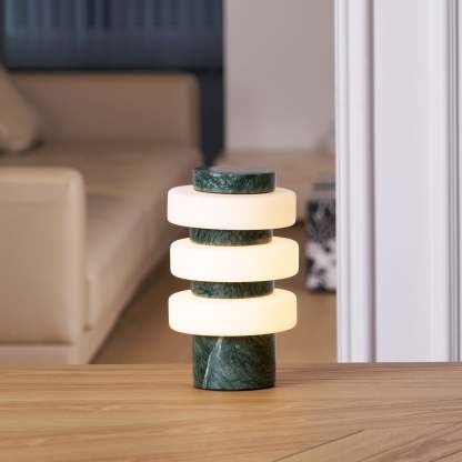 Dune Travertine White Beige Table Lamp