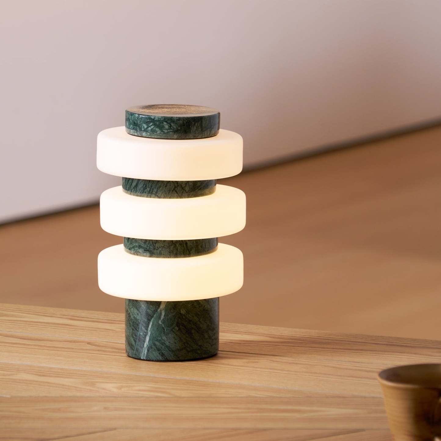 Dune Travertine White Beige Table Lamp
