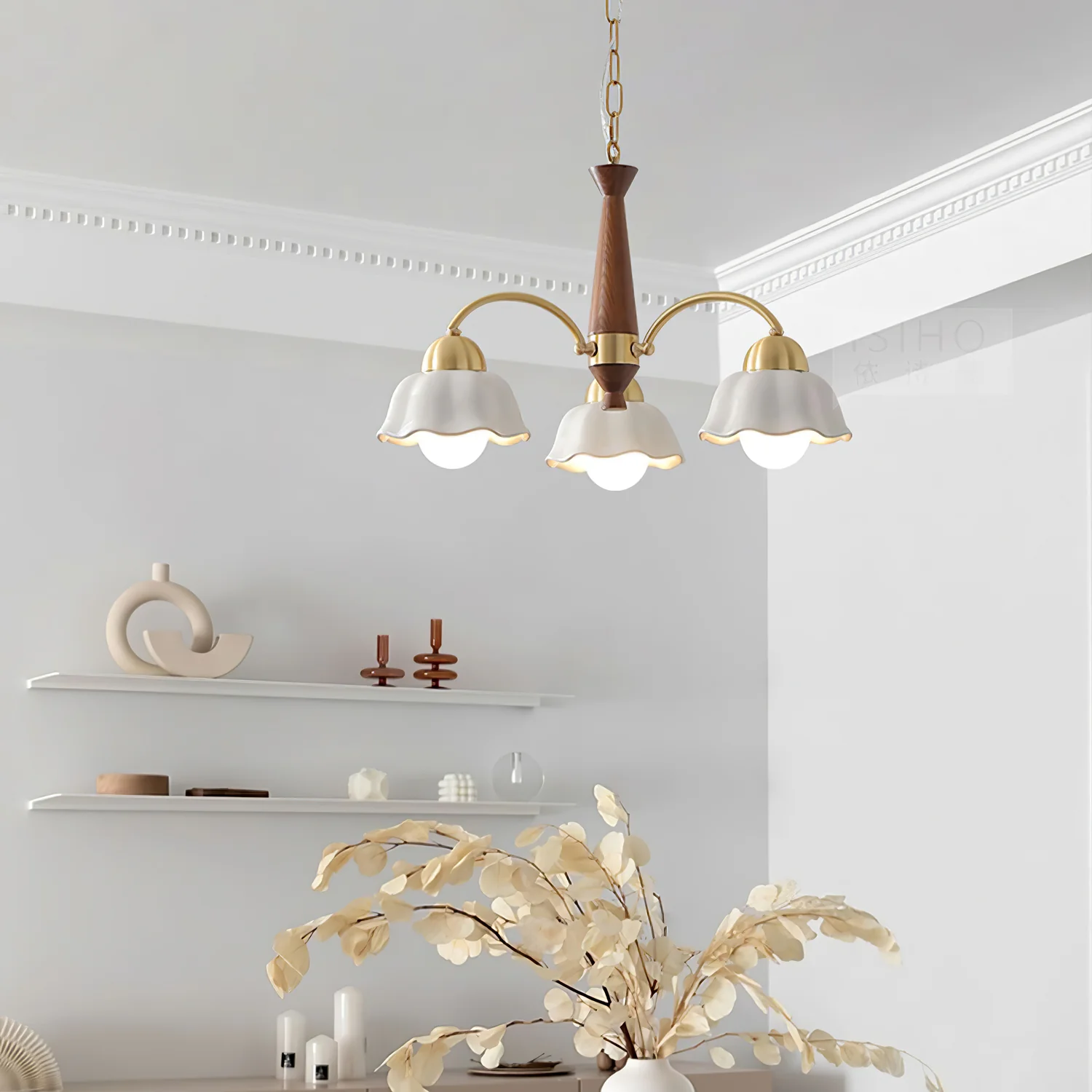 Valentina Vintage Brass Glass Chandelier Shades Living Dining Room