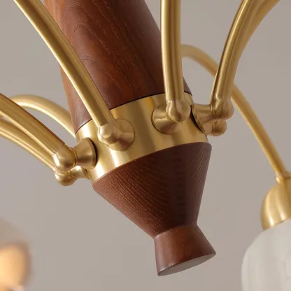 Valentina Vintage Brass Glass Chandelier Shades Living Dining Room