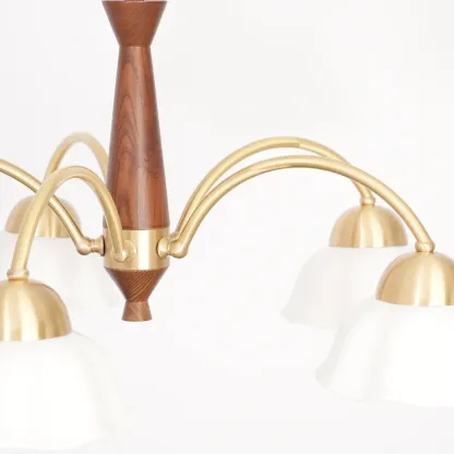 Valentina Vintage Brass Glass Chandelier Shades Living Dining Room