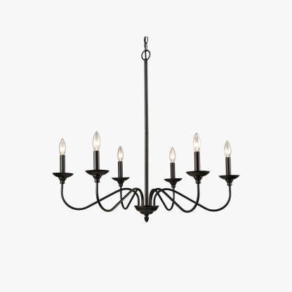 Silva Lustre Bougie LED Moderne, Métal, Noir,  Chambre à Coucher