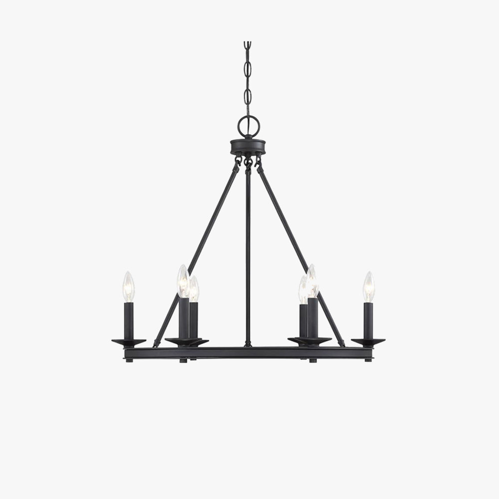 Silva Lustre Bougie Moderne, Métal, Noir, Salon