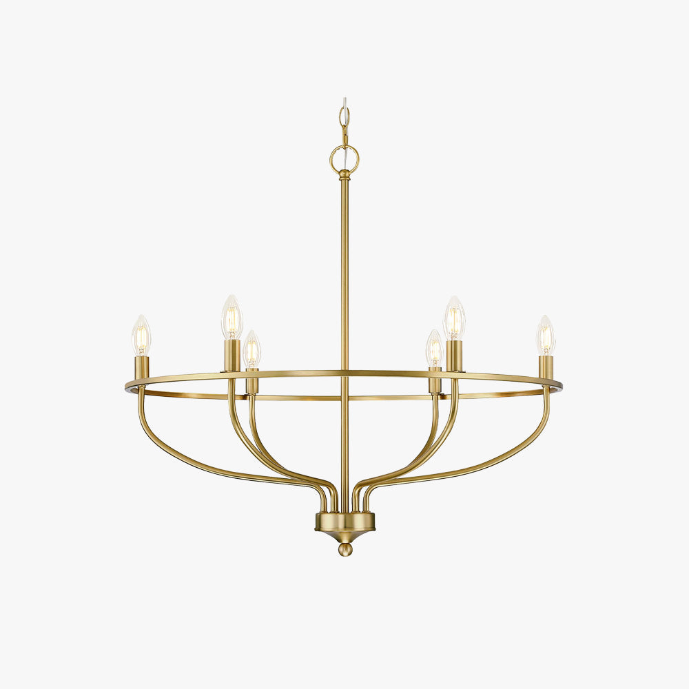 Silva Lustre Rond Bougie Industriel,  Métal, Noir/Champagne, Salon