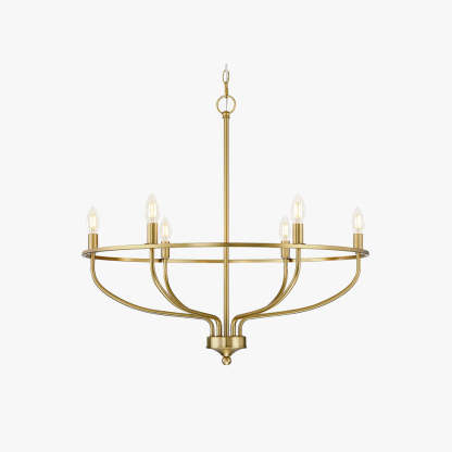 Silva Lustre Rond Bougie Industriel,  Métal, Noir/Champagne, Salon