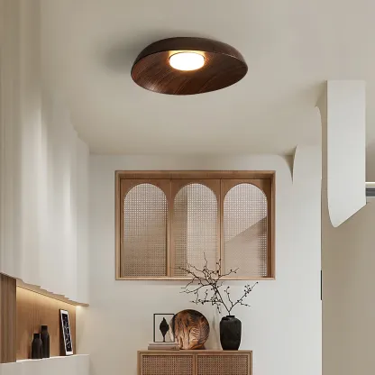 Muto Moderne Rond Bois Plafonnier Chambre Couloir Salon