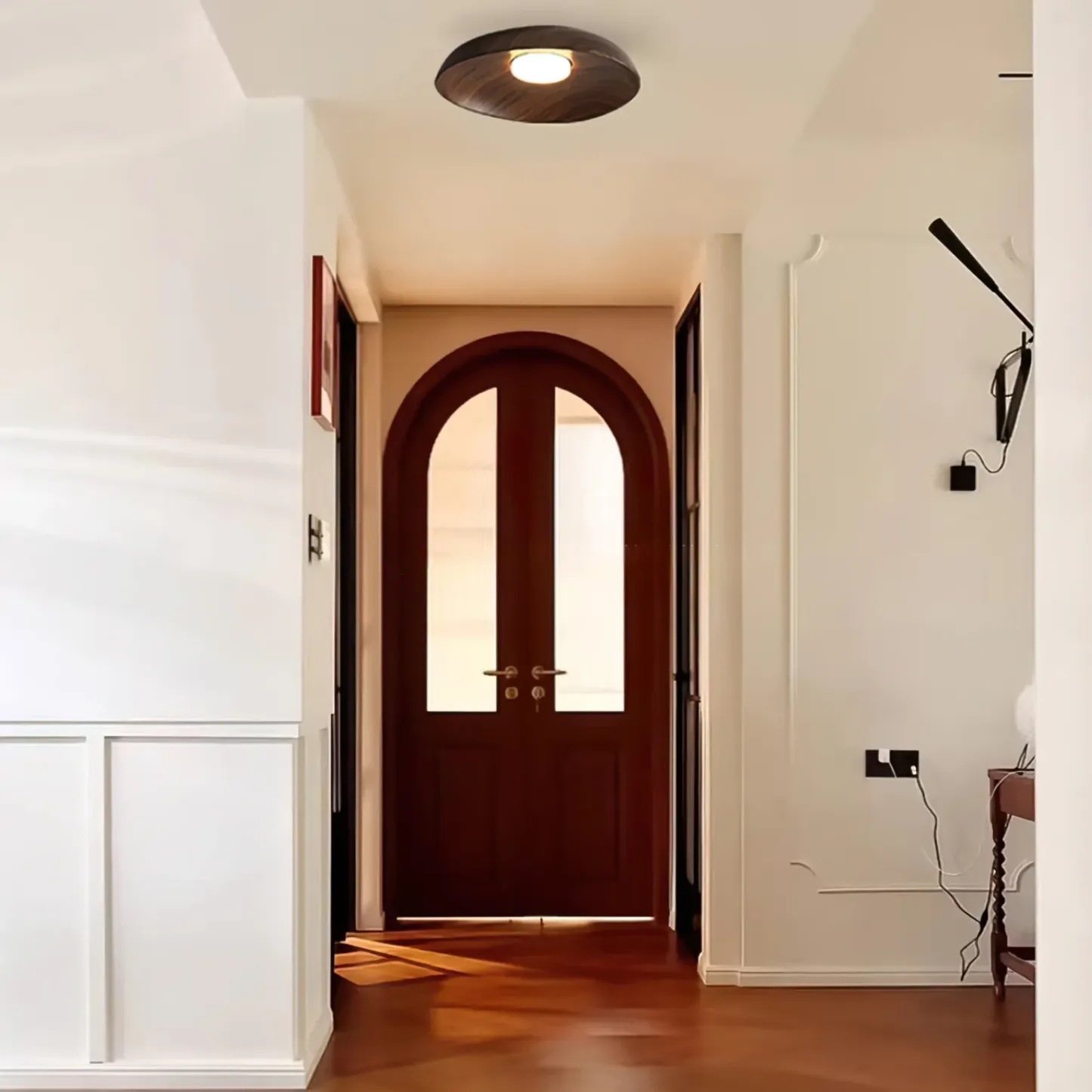 Muto Modern Round Wood Ceiling Light Bedroom Hallway Living Room