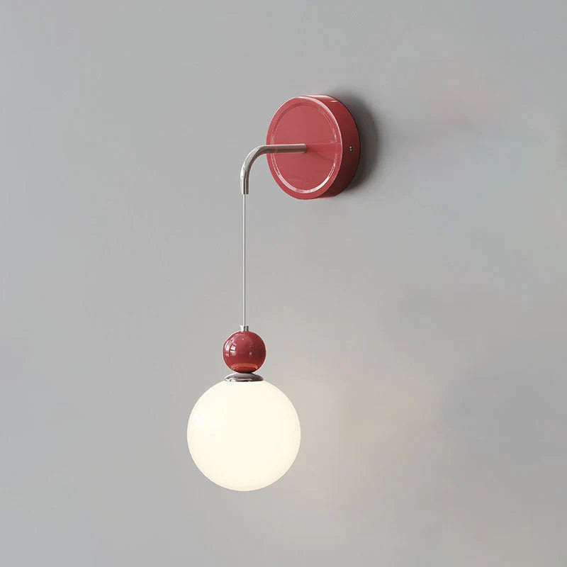 Morandi Moderne LED Applique Murale Rouge Café Verre Chambre À Coucher