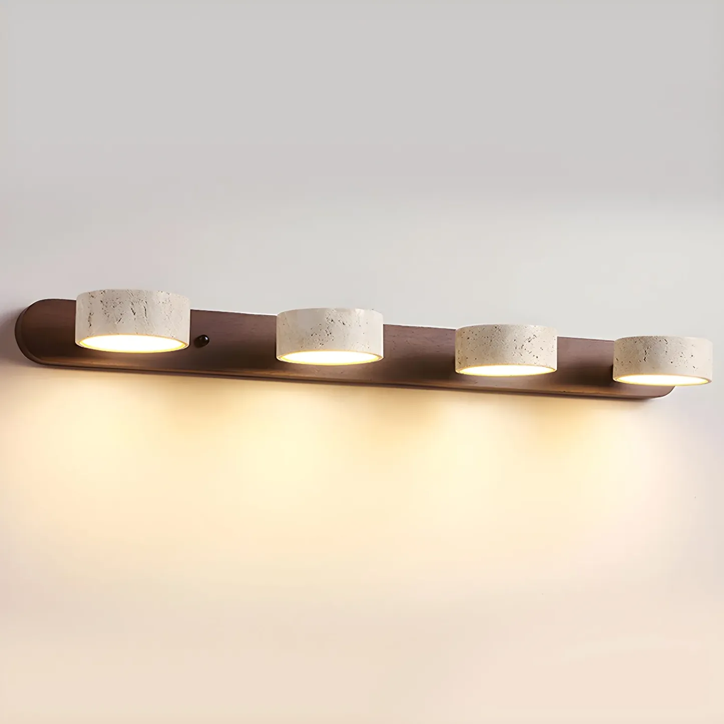 Zaid Modern Minimalism LED Stone Wood Wall Light Bathroom Bedroom
