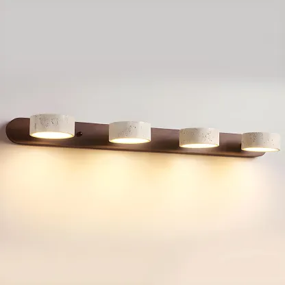 Zaid Modern Minimalism LED Stone Wood Wall Light Bathroom Bedroom