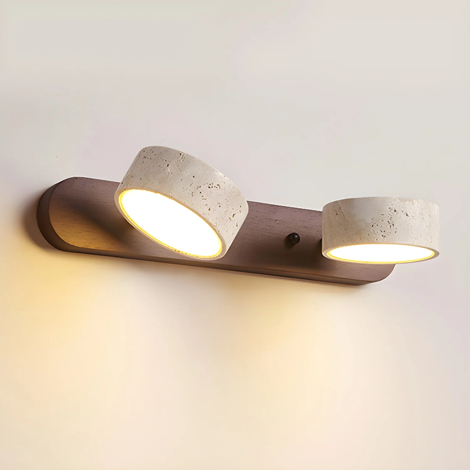 Zaid Modern Minimalism LED Stone Wood Wall Light Bathroom Bedroom