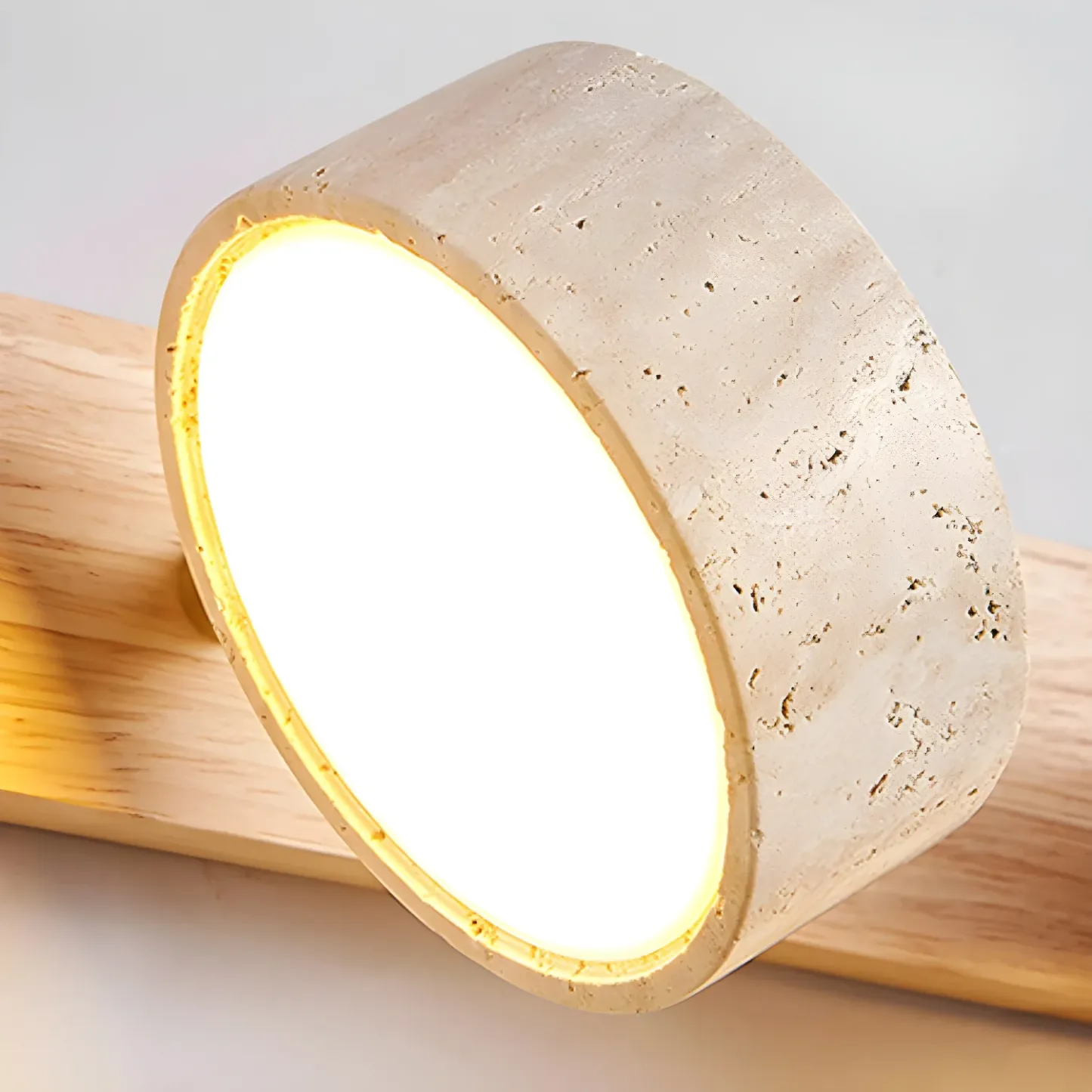 Zaid Modern Minimalism LED Stone Wood Wall Light Bathroom Bedroom