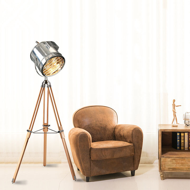 Salgado Moderne Industrielle Lampadaire Trépied Rétro Métal Chromé/Bureau/Salon
