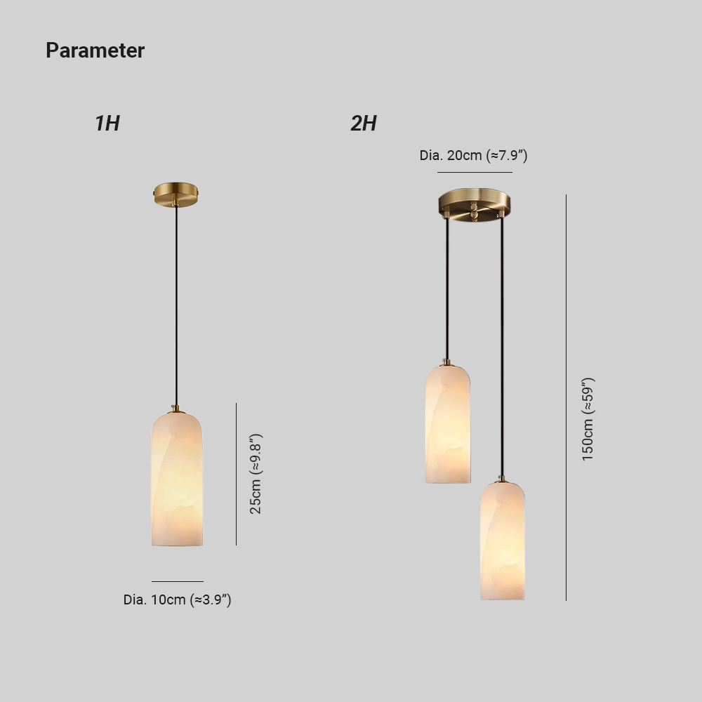 Ozawa Minimalisme Métal Albâtre Suspensions Chambre à Coucher Salon