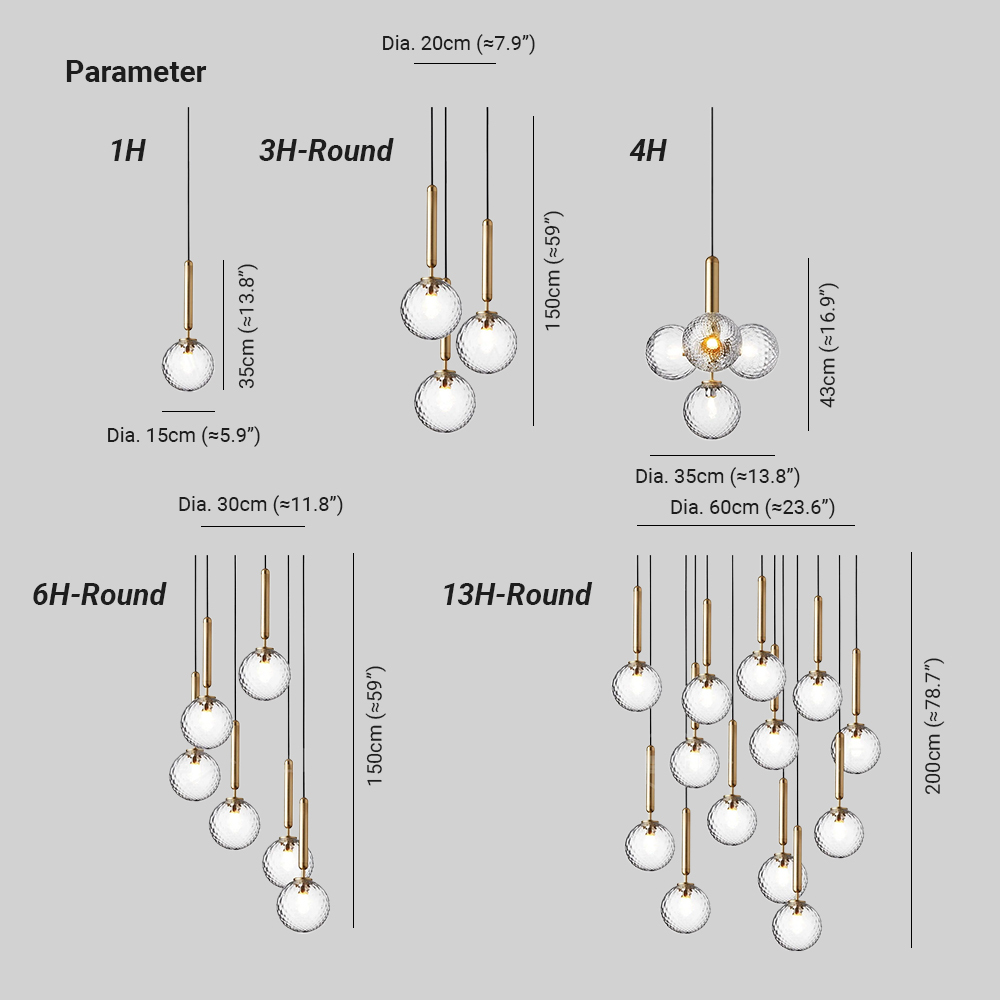 Hailie Minimalisme Métal Verre Suspensions Chambre à Coucher Salon
