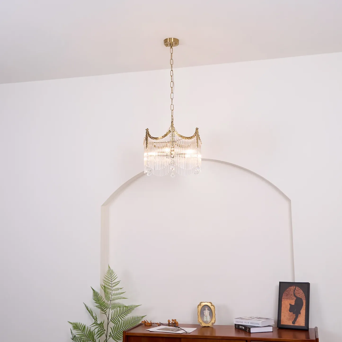 Marilyn Vintage Copper Metal Glass Pendant Light Bedroom Living Room